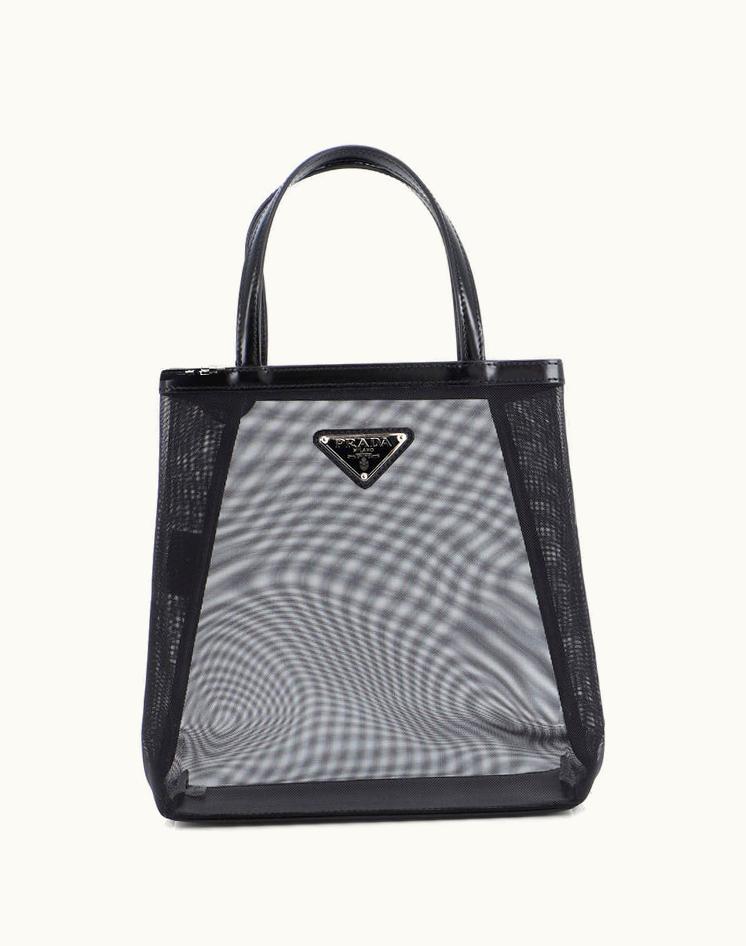 Prada Prada Logo Open Tote Mesh Small