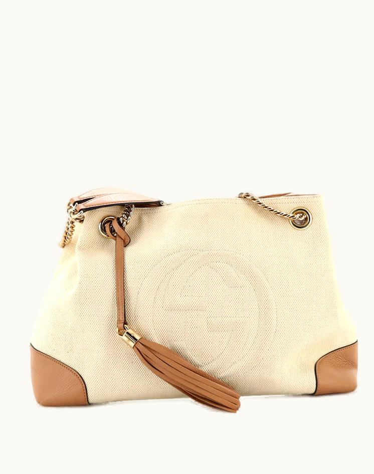 Gucci Gucci Soho Chain Strap Shoulder Bag Canvas With Leather Medium