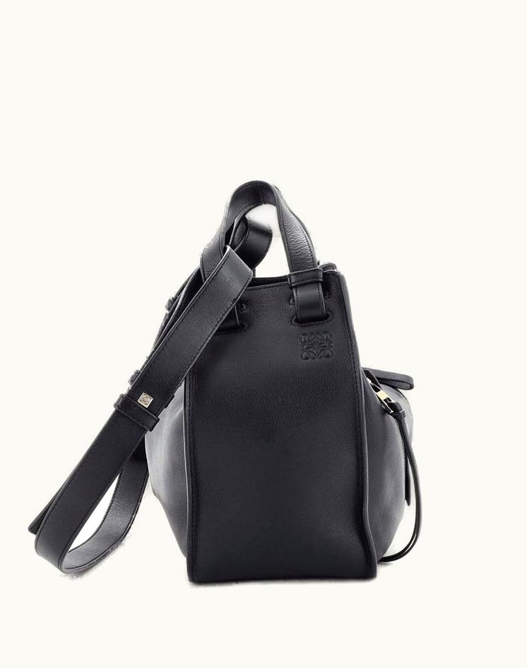 Loewe Loewe Hammock Bag Leather Small Black Silver