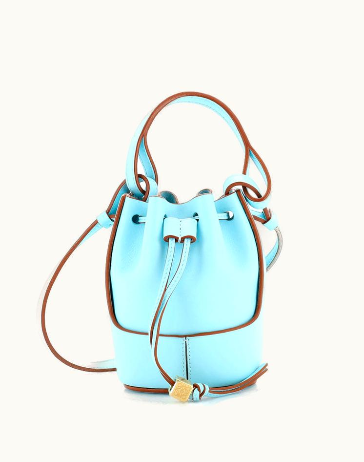 Loewe Loewe Balloon Bucket Bag Leather Nano Blue