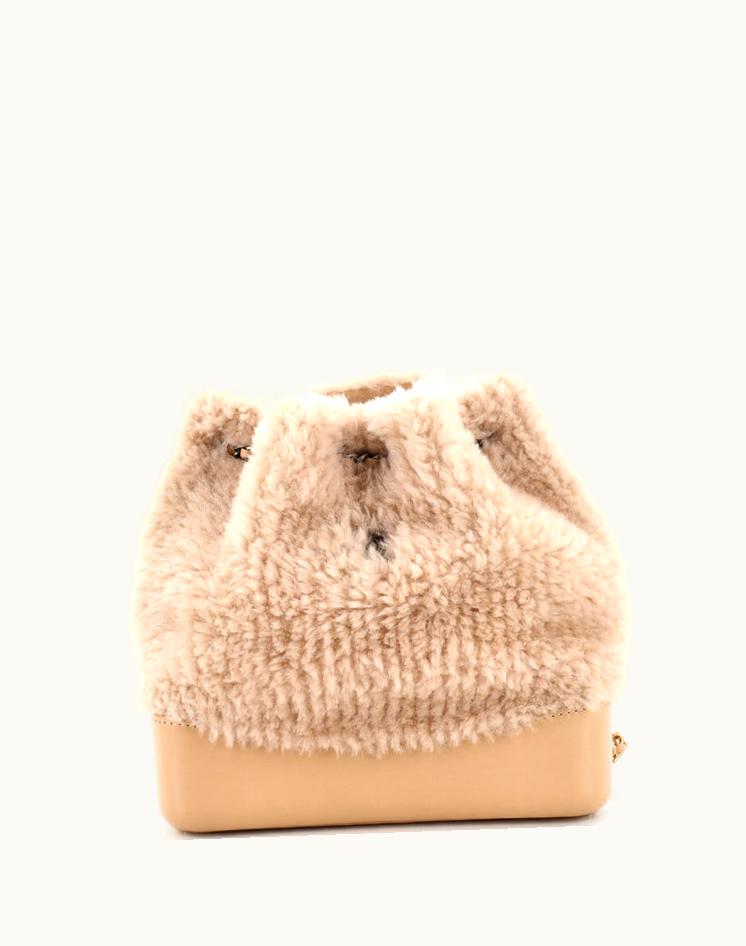 Chanel Chanel Gabrielle Backpack Shearling And Leather Small Neutral