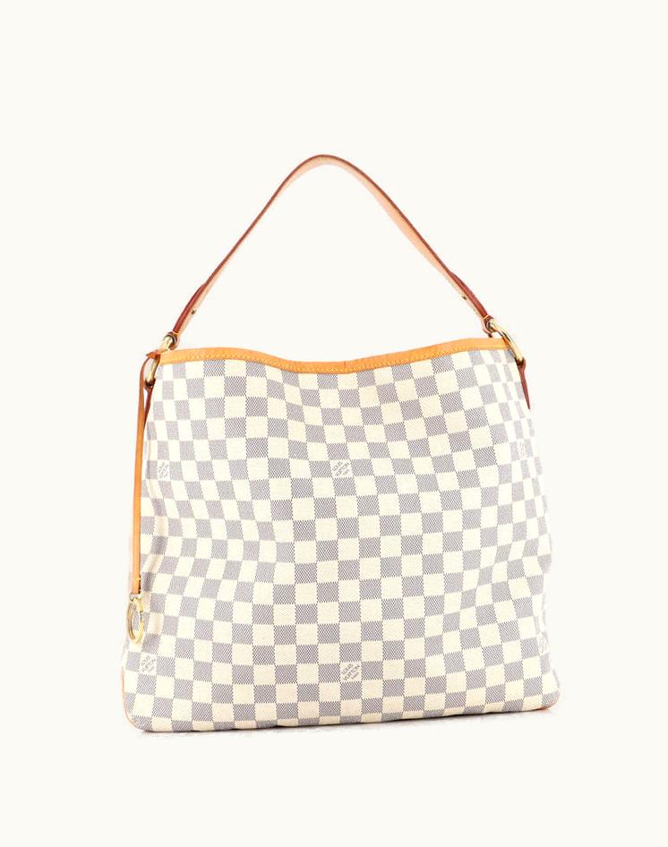Louis Vuitton Louis Vuitton Delightful NM Handbag Damier MM Coated Canvas White Pink Gold