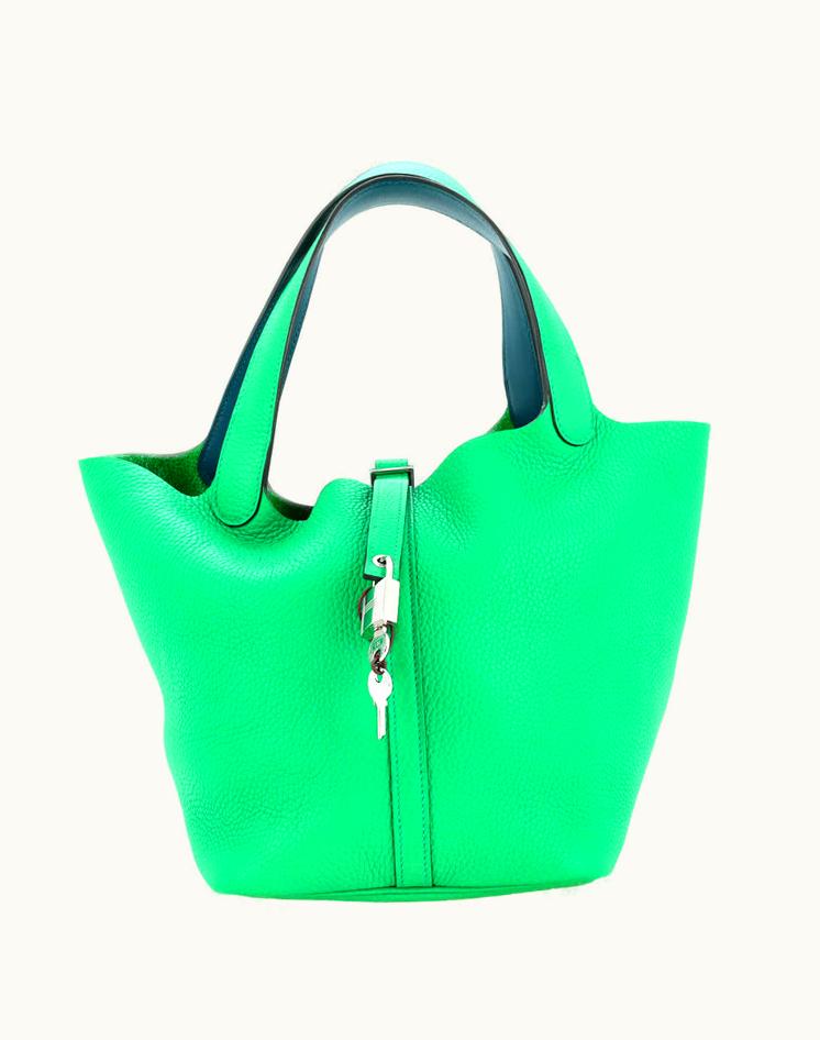 Hermès Hermès Eclat Picotin Lock Bag Clemence With Swift MM Luxury Tote Green