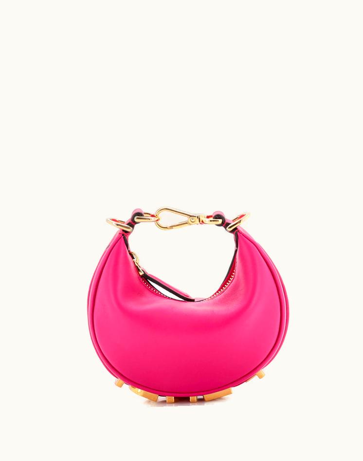 Fendi Fendi Fendigraphy Bag Leather Nano Pink Gold