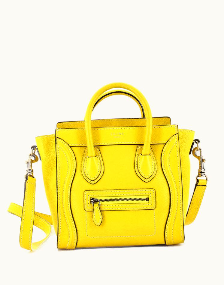 Celine Celine Luggage Bag Grainy Leather Nano Yellow