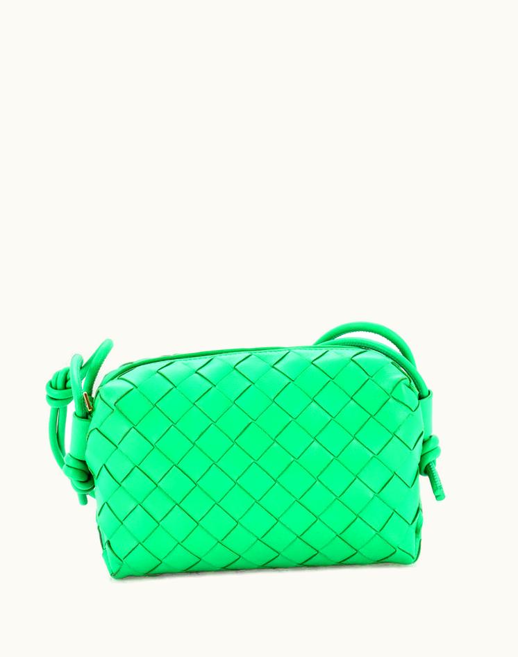 Bottega Veneta Bottega Veneta Loop Crossbody Bag Intrecciato Nappa Mini in Green