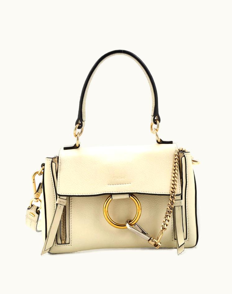 Chloe Chloe Faye Day Bag Leather Mini Neutral Beige
