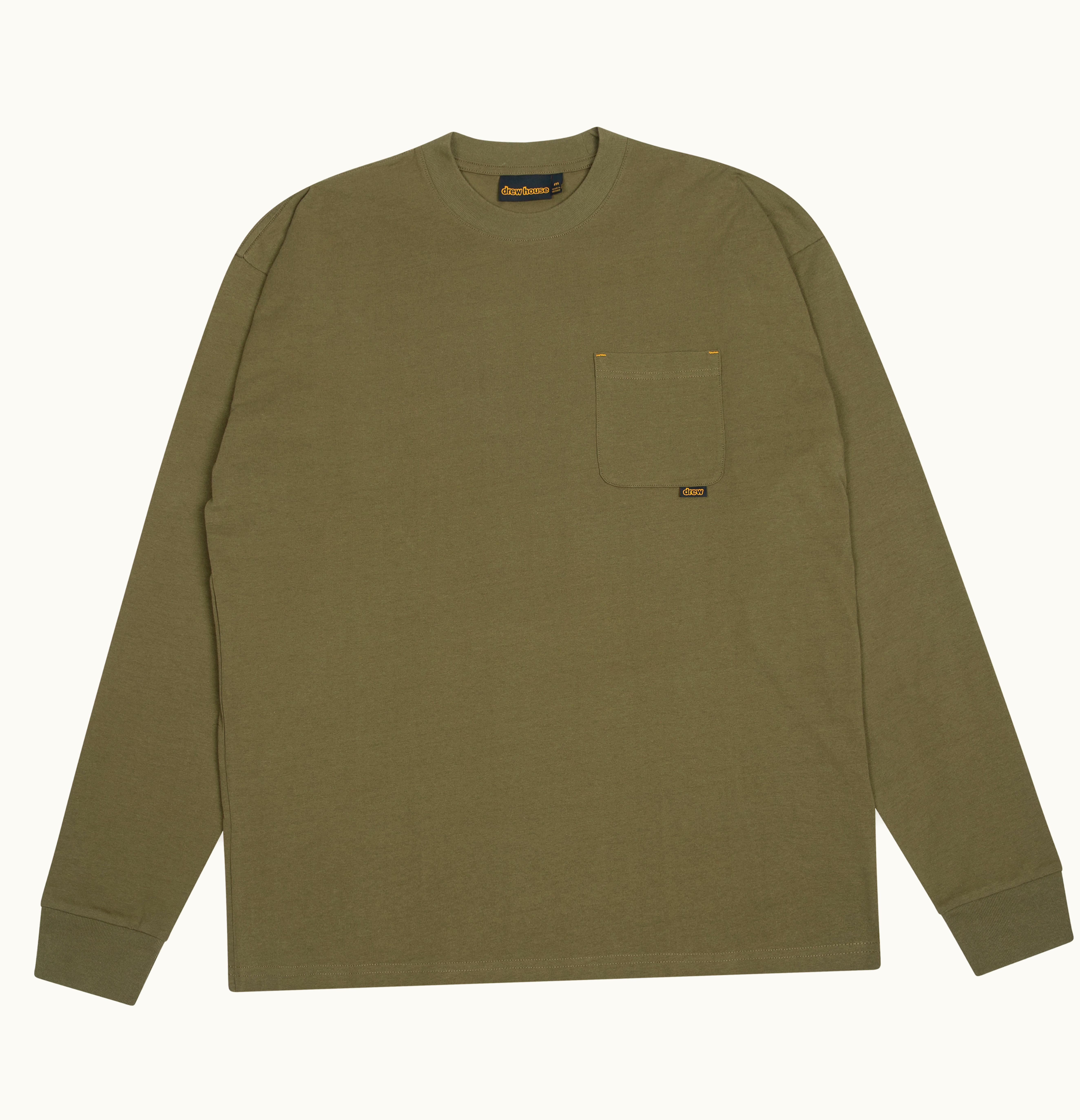 drew house drew house basic l s pocket tee midnight olive