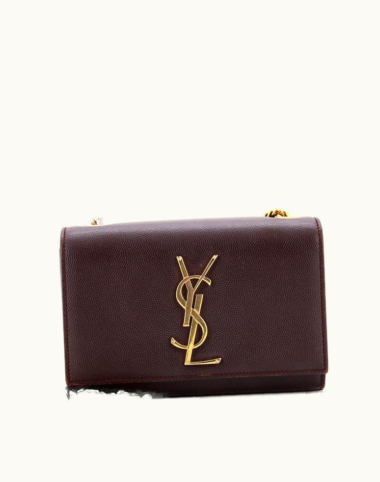 Saint Laurent Saint Laurent Classic Monogram Crossbody Bag Grainy Leather Small Red