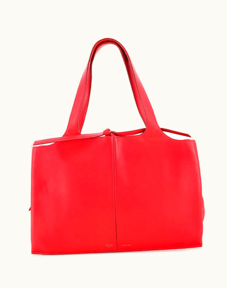 Celine Celine Tri-Fold Shoulder Bag Grained Calfskin Medium