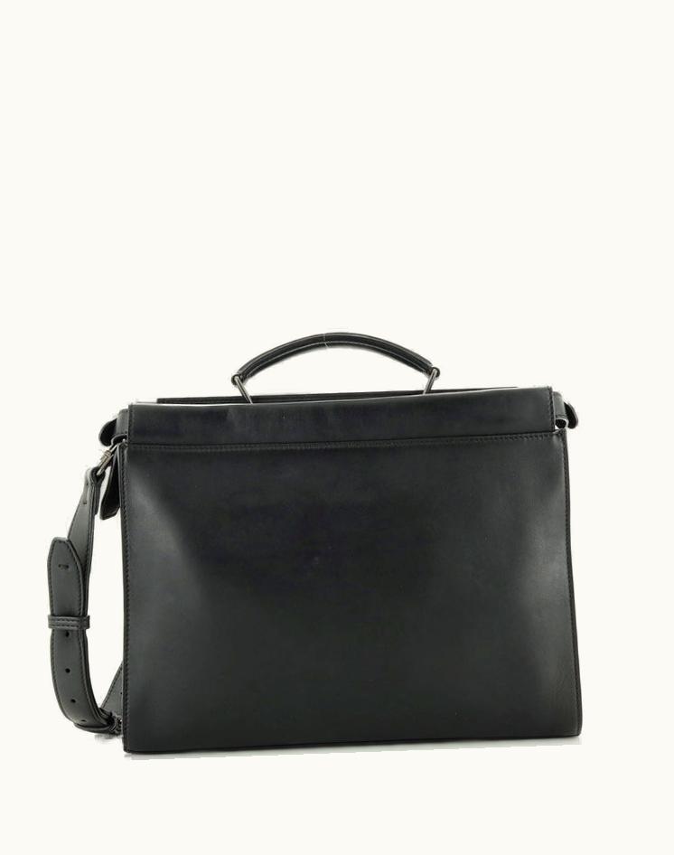 Fendi Fendi Monster Selleria Peekaboo Fit Bag Leather Regular Black Gun Metal Matte