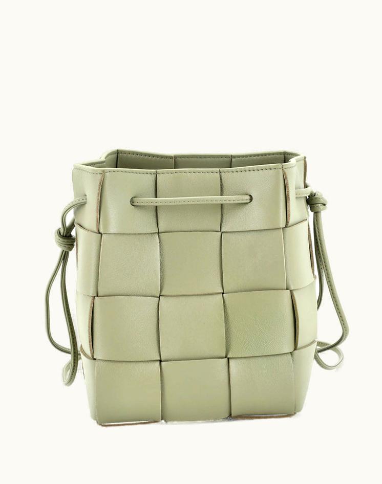 Bottega Veneta Bottega Veneta Cassette Bucket Bag Maxi Intrecciato Leather Small Green