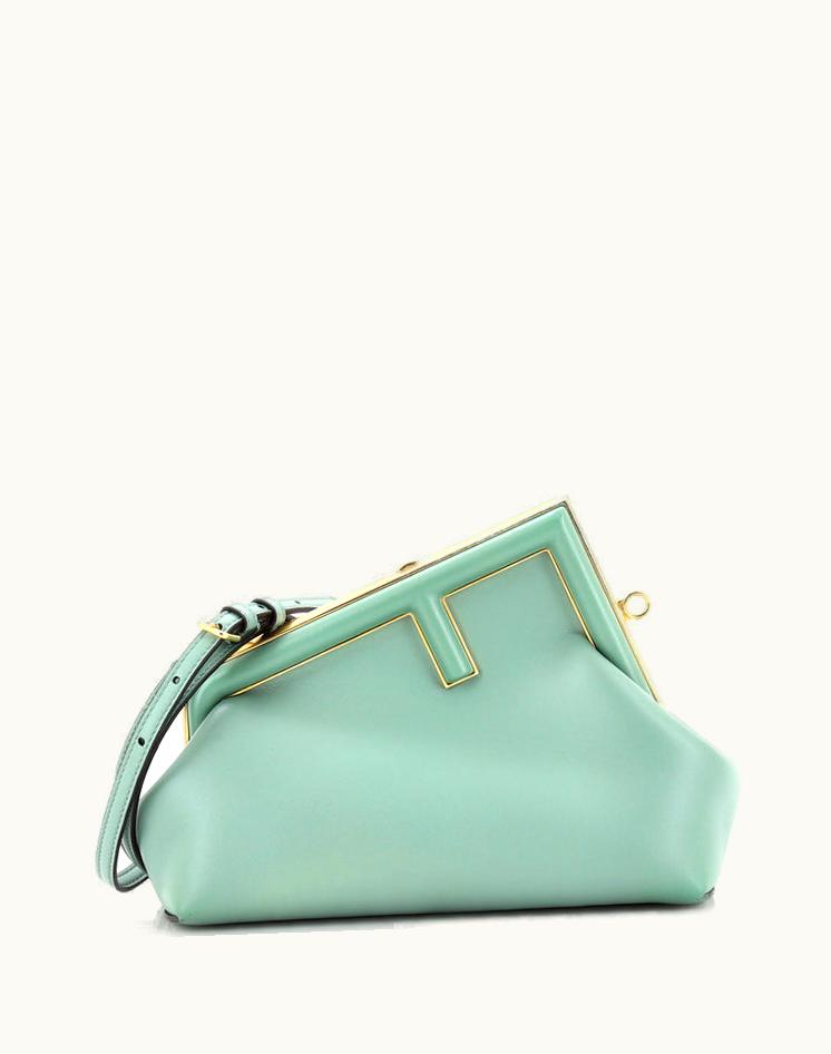 Fendi Fendi First Bag Leather Small Crossbody Green