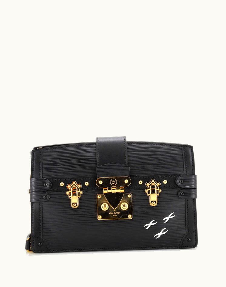 Louis Vuitton Louis Vuitton Trunk Clutch Epi Leather Shoulder Bag Black & Neutral