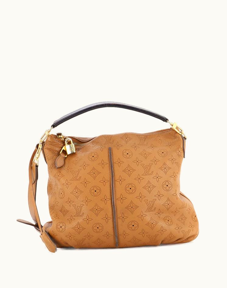 Louis Vuitton Louis Vuitton Selene Handbag Mahina Leather PM Brown