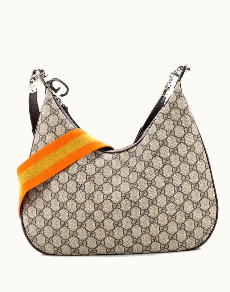 Gucci Gucci Attache Shoulder Bag GG Coated Canvas Large Brown