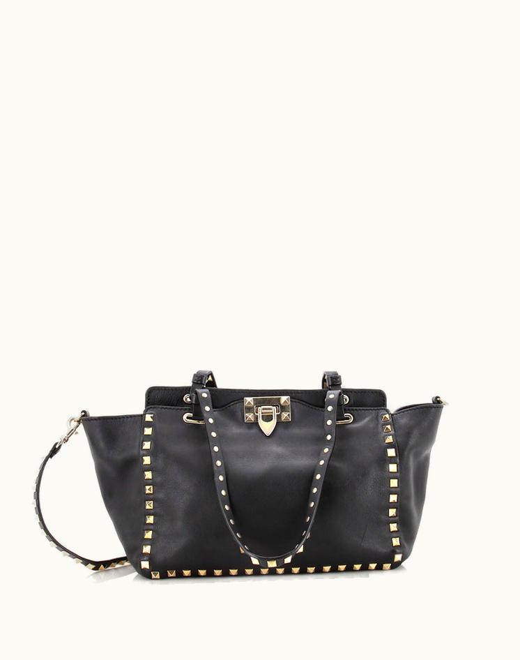 Valentino Valentino Garavani Rockstud Tote Soft Leather Small Black