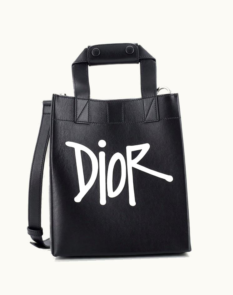 Dior Dior X Shawn Stussy D-Dior Tote Leather With Applique Small