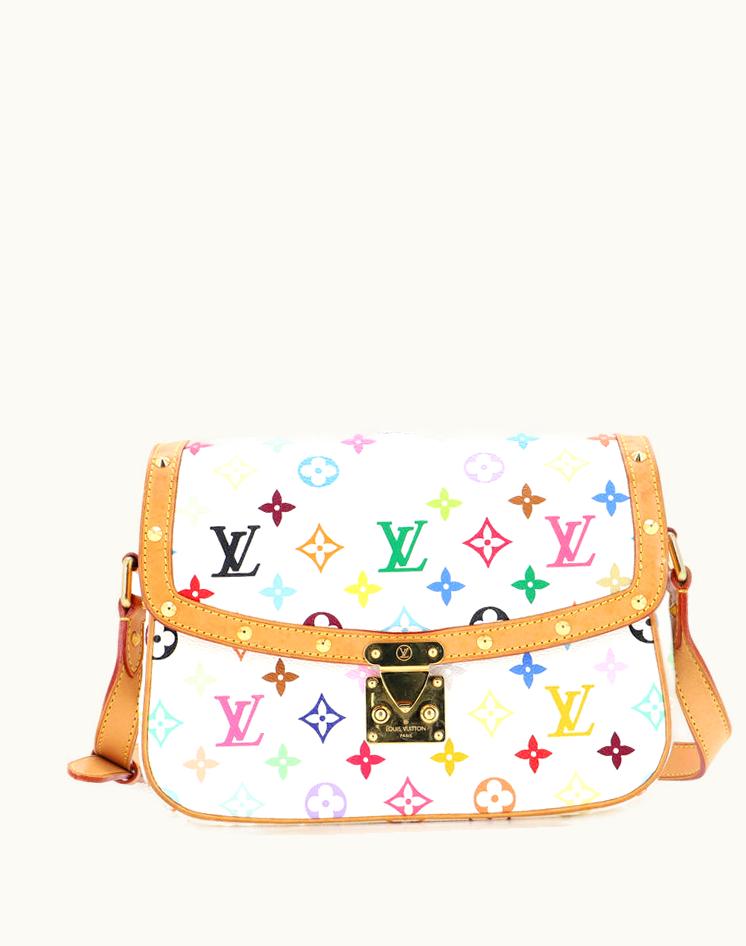Louis Vuitton Louis Vuitton Sologne Handbag Monogram Multicolor Coated Canvas Microfiber Red Gold