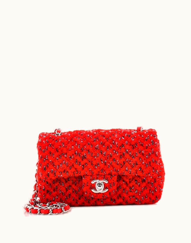 Chanel Chanel Classic Single Flap Bag Quilted Tweed Mini