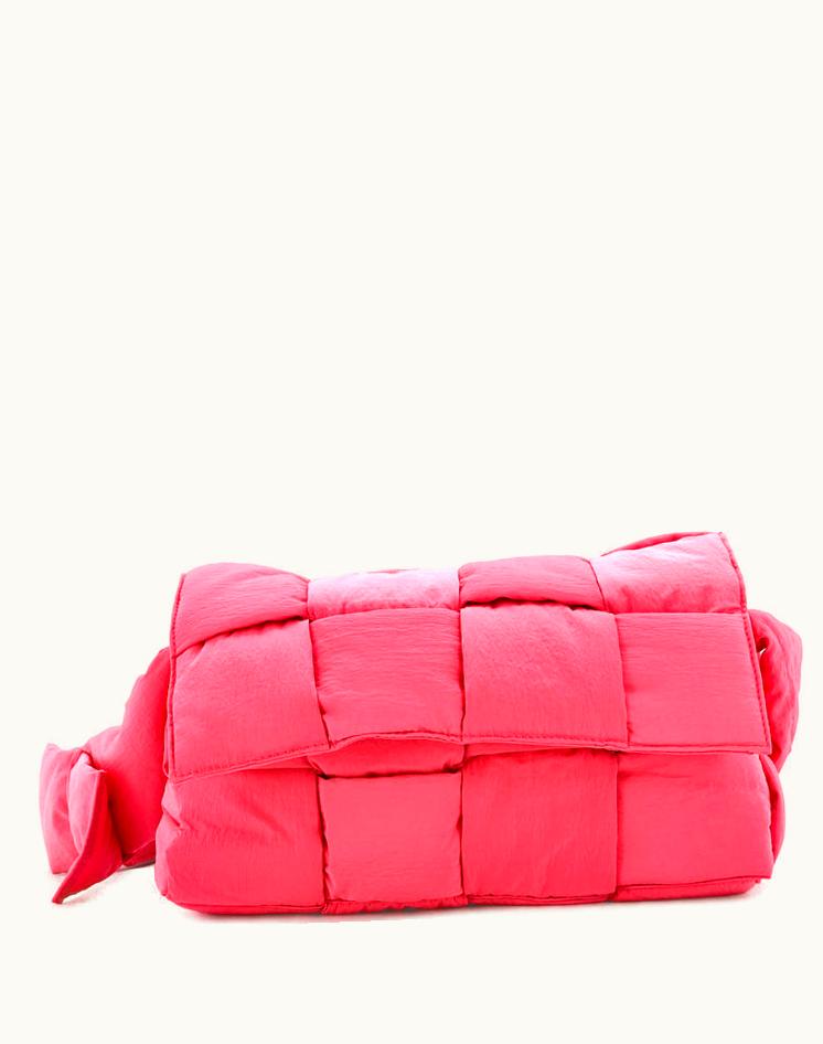 Bottega Veneta Bottega Veneta Padded Tech Cassette Crossbody Bag Intrecciato Nylon Pink