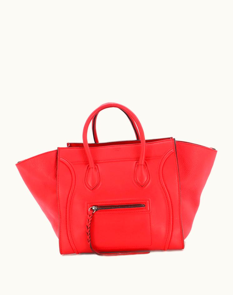 Celine Celine Phantom Bag Grainy Leather Medium Red Aged Silver