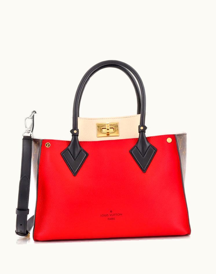Louis Vuitton Louis Vuitton On My Side Tote Leather With Monogram Canvas MM Multicolor Luxury Handbag