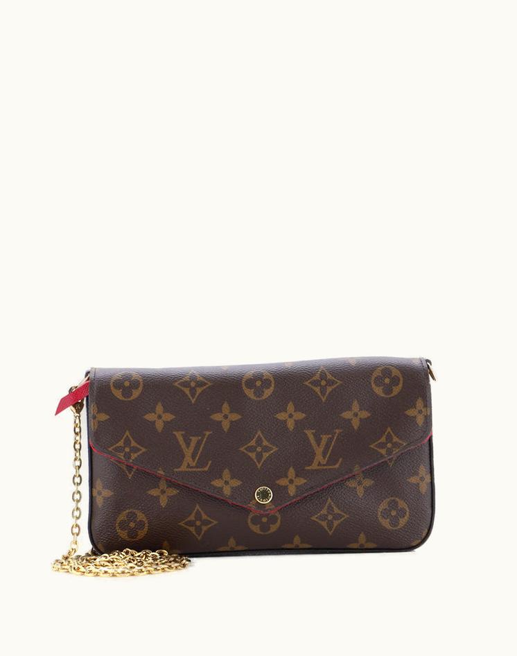 Louis Vuitton Louis Vuitton Felicie Pochette Monogram Canvas Brown Pink Gold