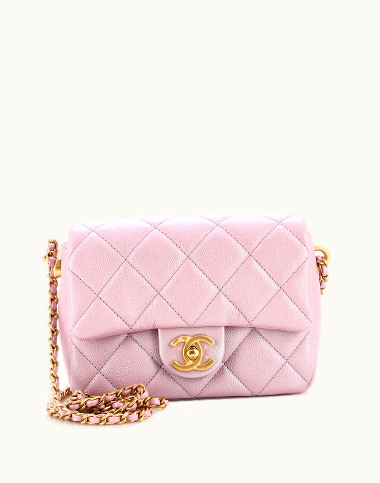 Chanel Chanel My Perfect Adjustable Chain Flap Bag Quilted Iridescent Caviar Mini