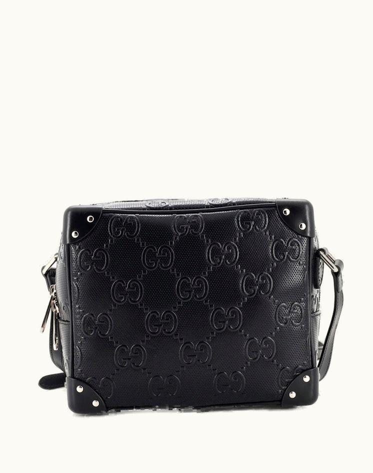 Gucci Gucci Square Shoulder Bag GG Embossed Perforated Leather