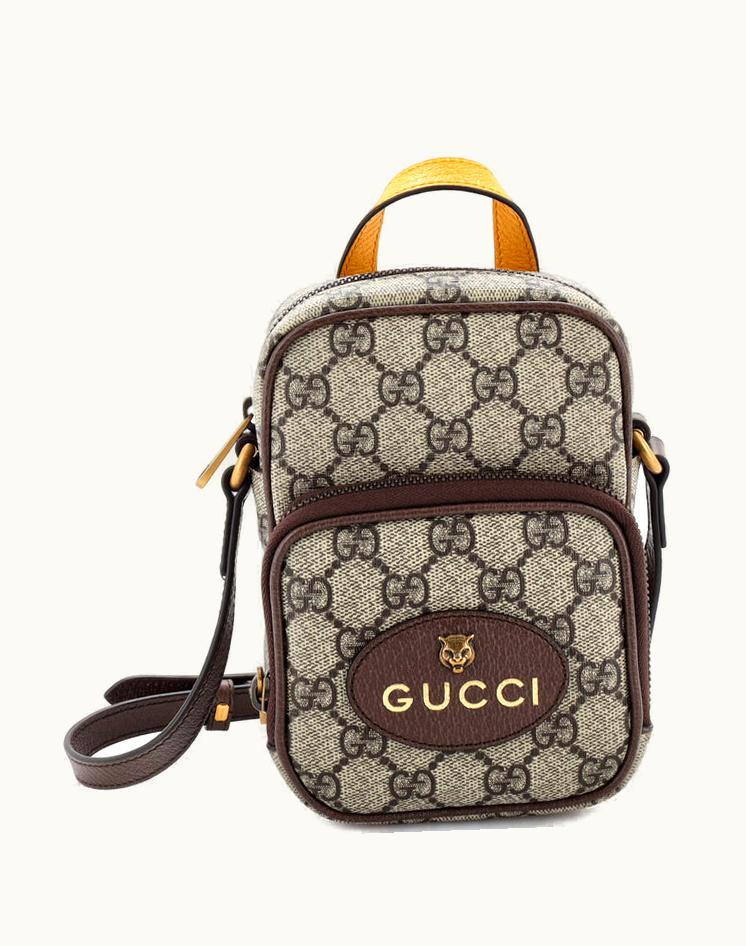 Gucci Gucci Neo Vintage Top Handle Crossbody Bag GG Coated Canvas Mini