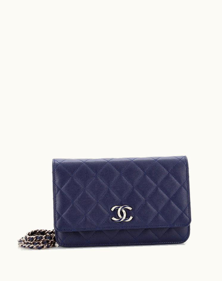 Chanel Chanel Twisted Crystals CC Wallet On Chain Quilted Caviar