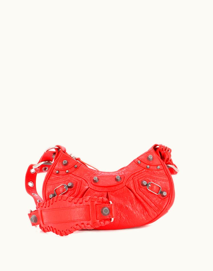 Balenciaga Balenciaga Le Cagole Giant Studs Shoulder Bag Leather XS Red
