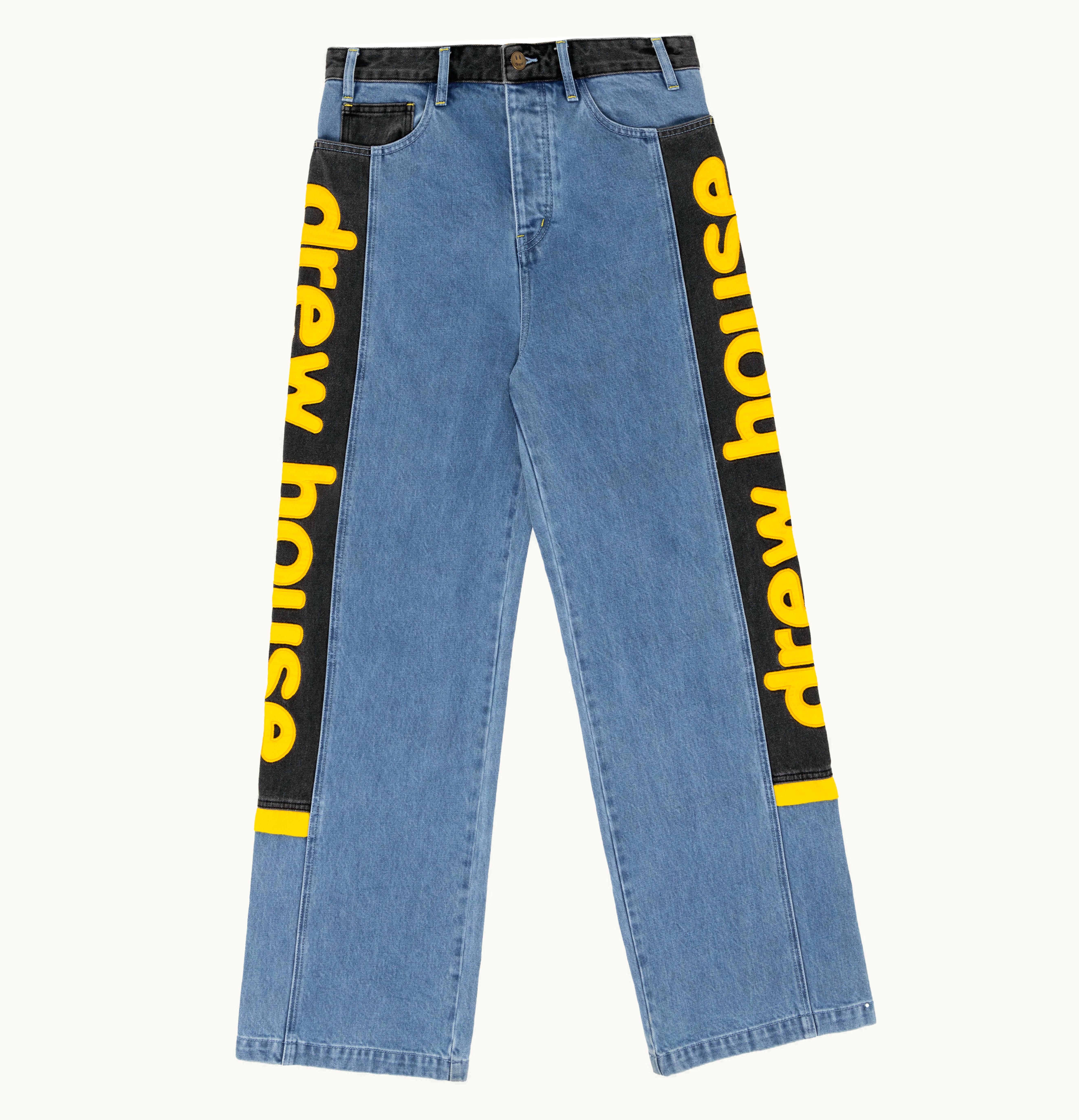 drew house drew house wide leg jean vintage color block