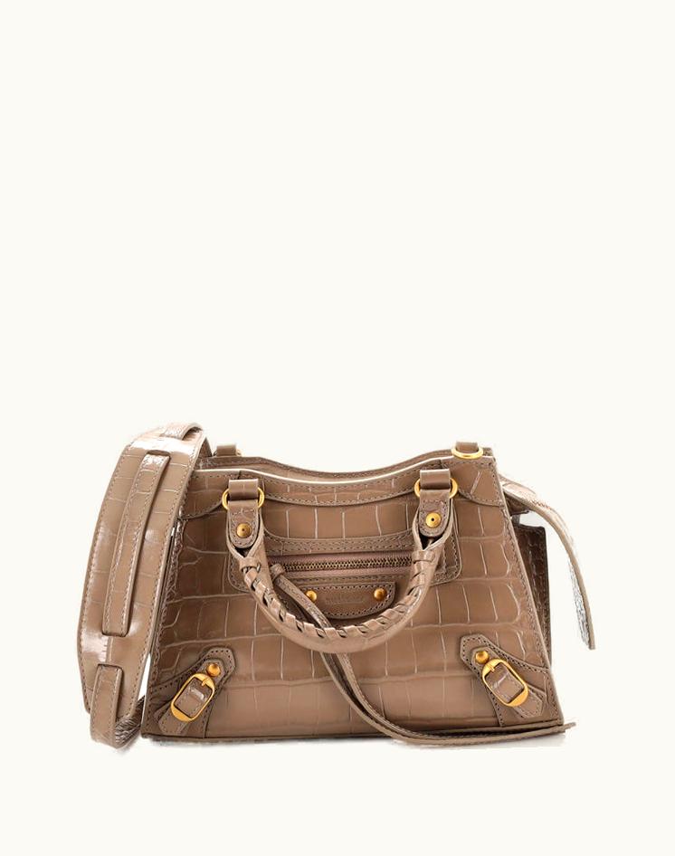 Balenciaga Balenciaga Neo Classic City Bag Crocodile Embossed Leather Mini Neutral