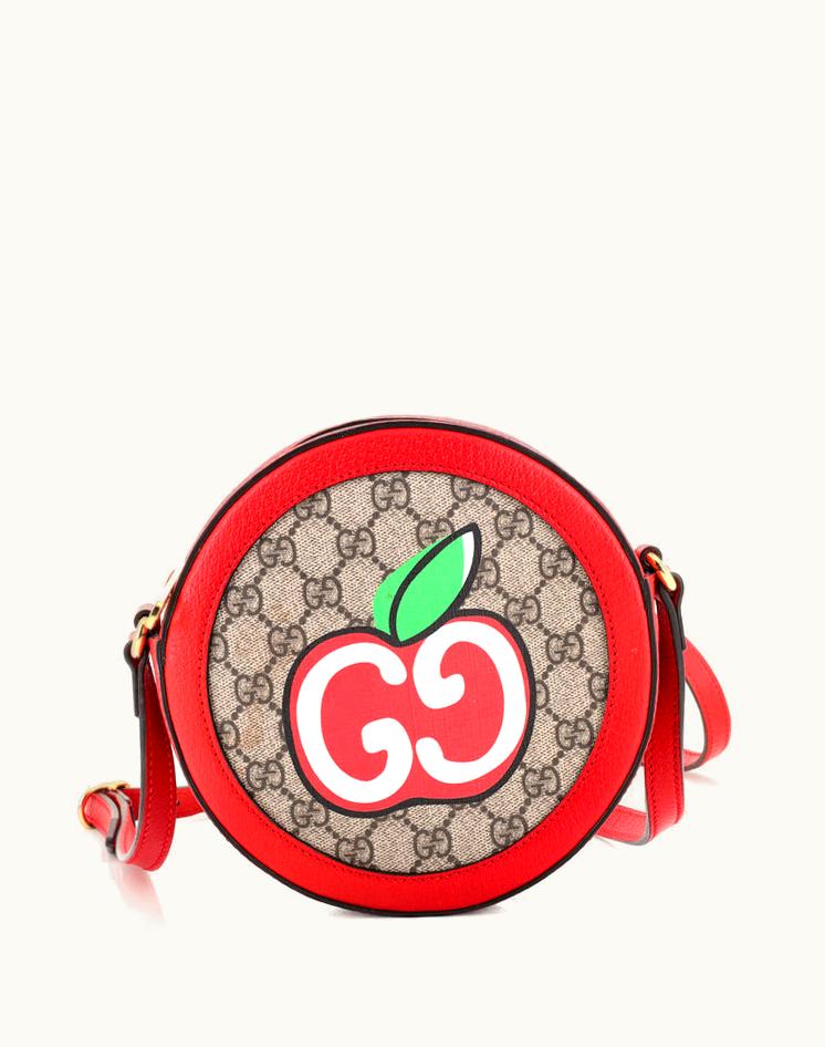 Gucci Gucci Ophidia Round Shoulder Bag Apple GG Coated Canvas Mini