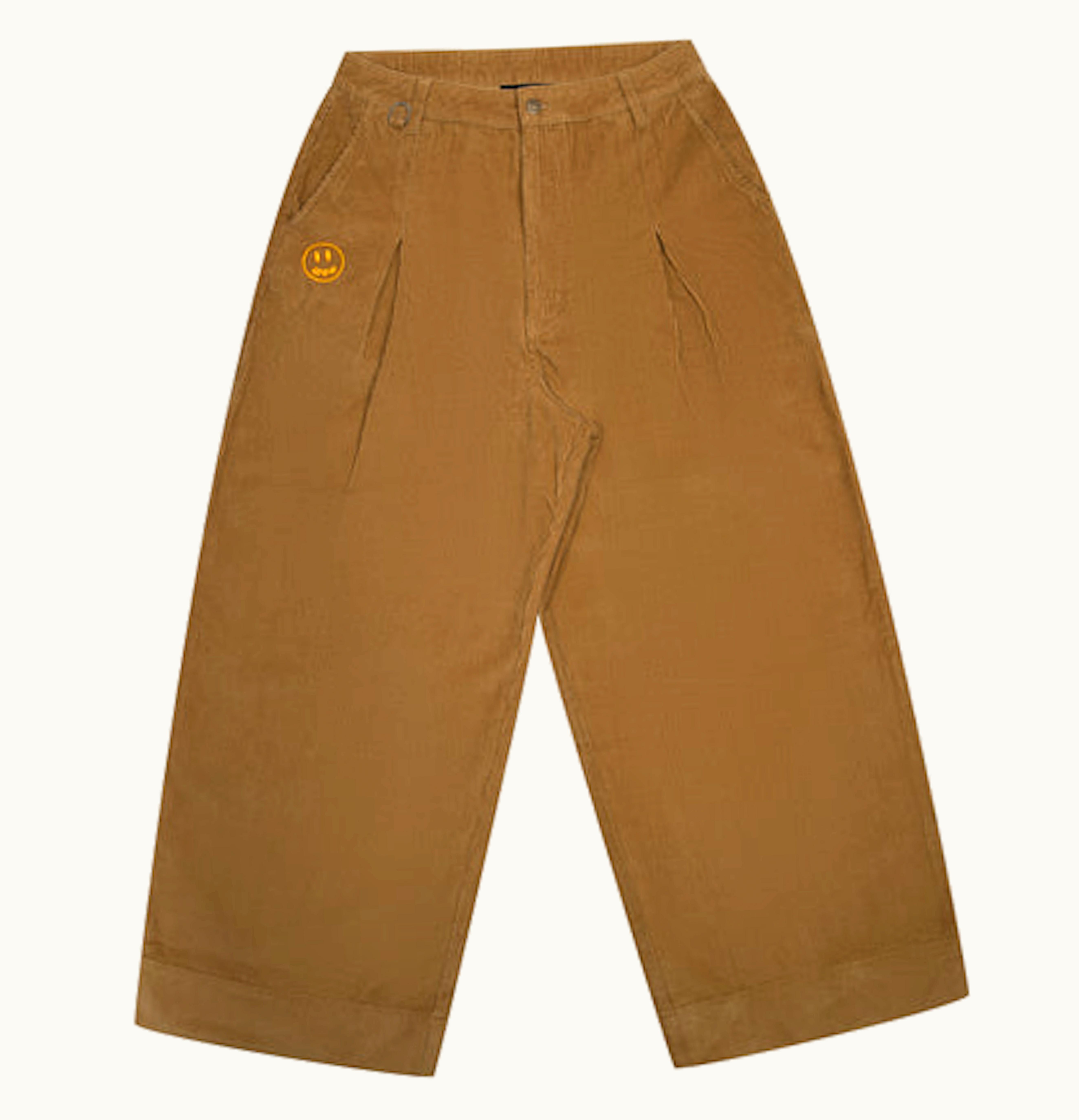 drew house drew house corduroy ultra wide pleated pant red brown