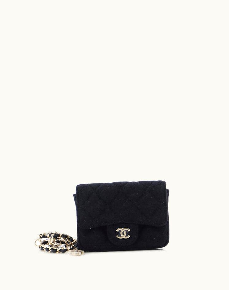 Chanel Chanel Classic Flap Chain Belt Bag Quilted Jersey Mini