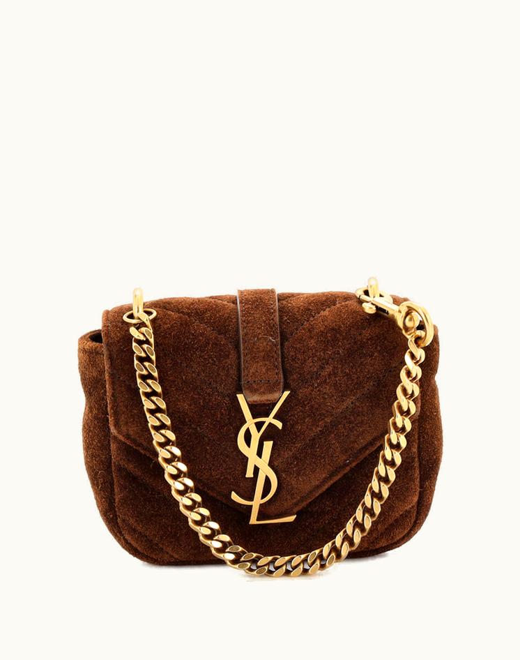 Saint Laurent Saint Laurent Classic Monogram Envelope Satchel Matelasse Chevron Suede Small