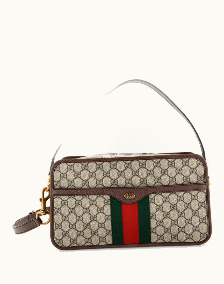 Gucci Gucci Ophidia Camera Bag GG Coated Canvas Medium Brown