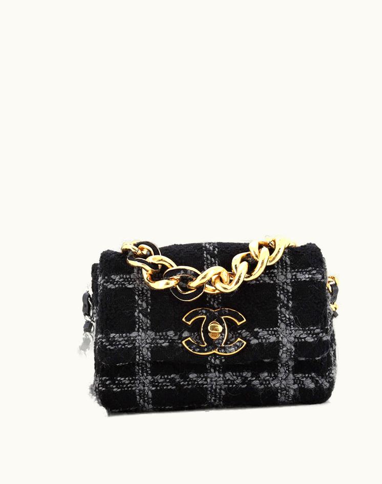 Chanel Chanel Resin Elegant Chain Flap Bag Quilted Tweed Small