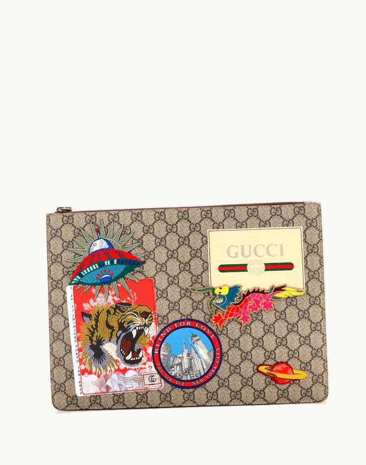 Gucci Gucci Courrier Messenger Bag GG Coated Canvas With Applique
