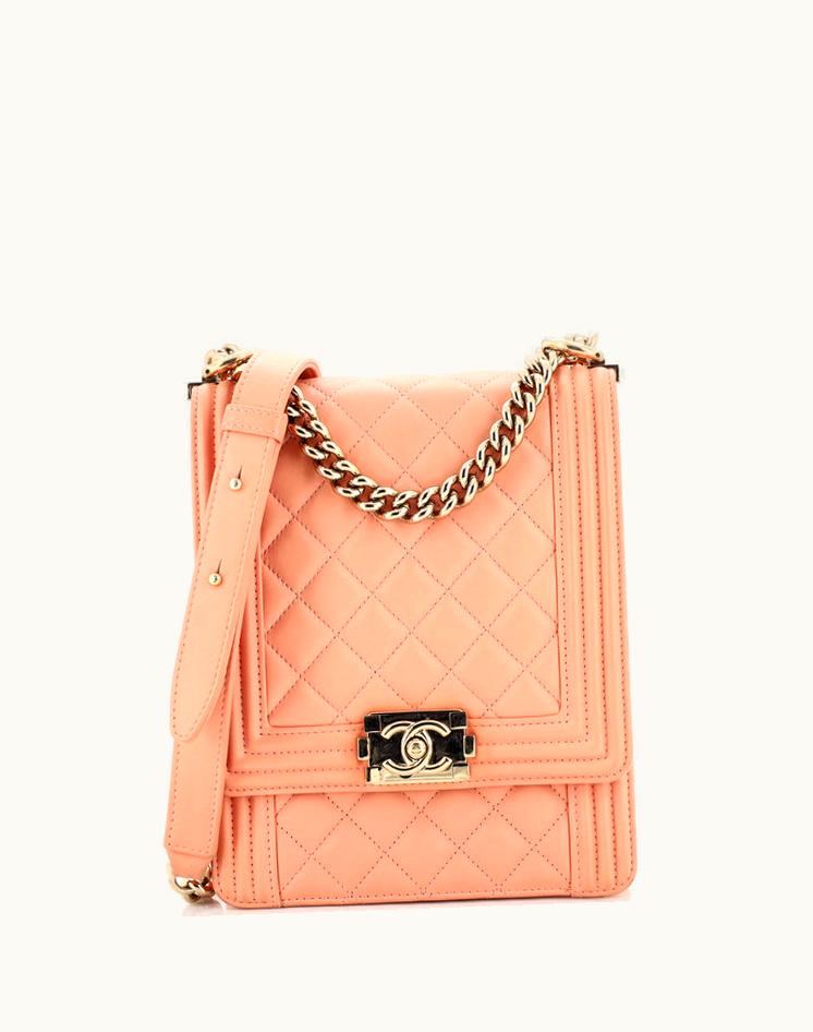 Chanel Chanel North South Boy Flap Bag Quilted Calfskin Large