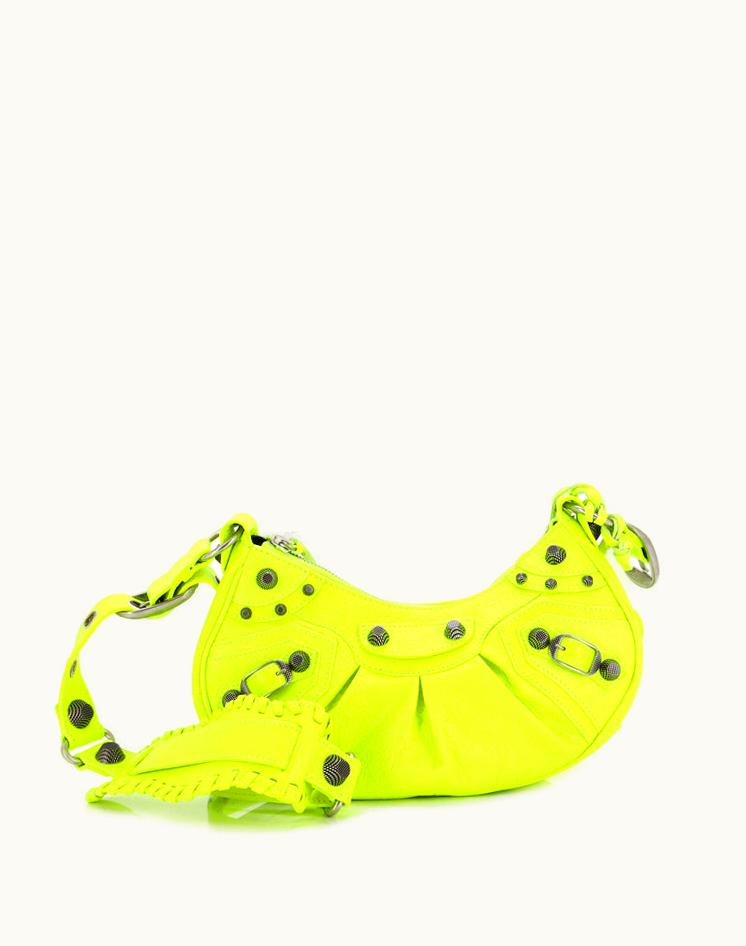 Balenciaga Balenciaga Le Cagole Giant Studs Shoulder Bag Leather XS Yellow