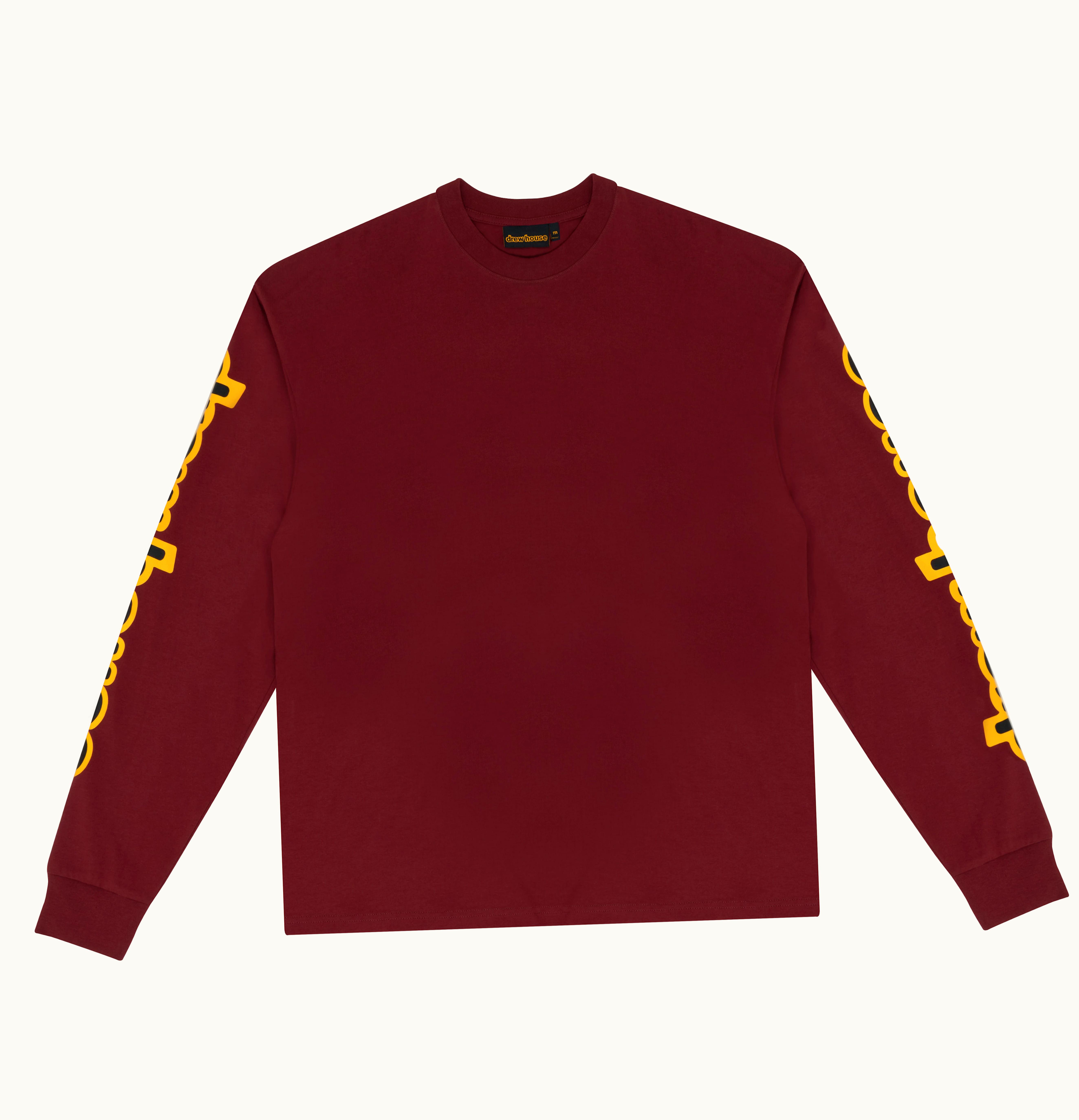 drew house drew house ls hug tee burgundy