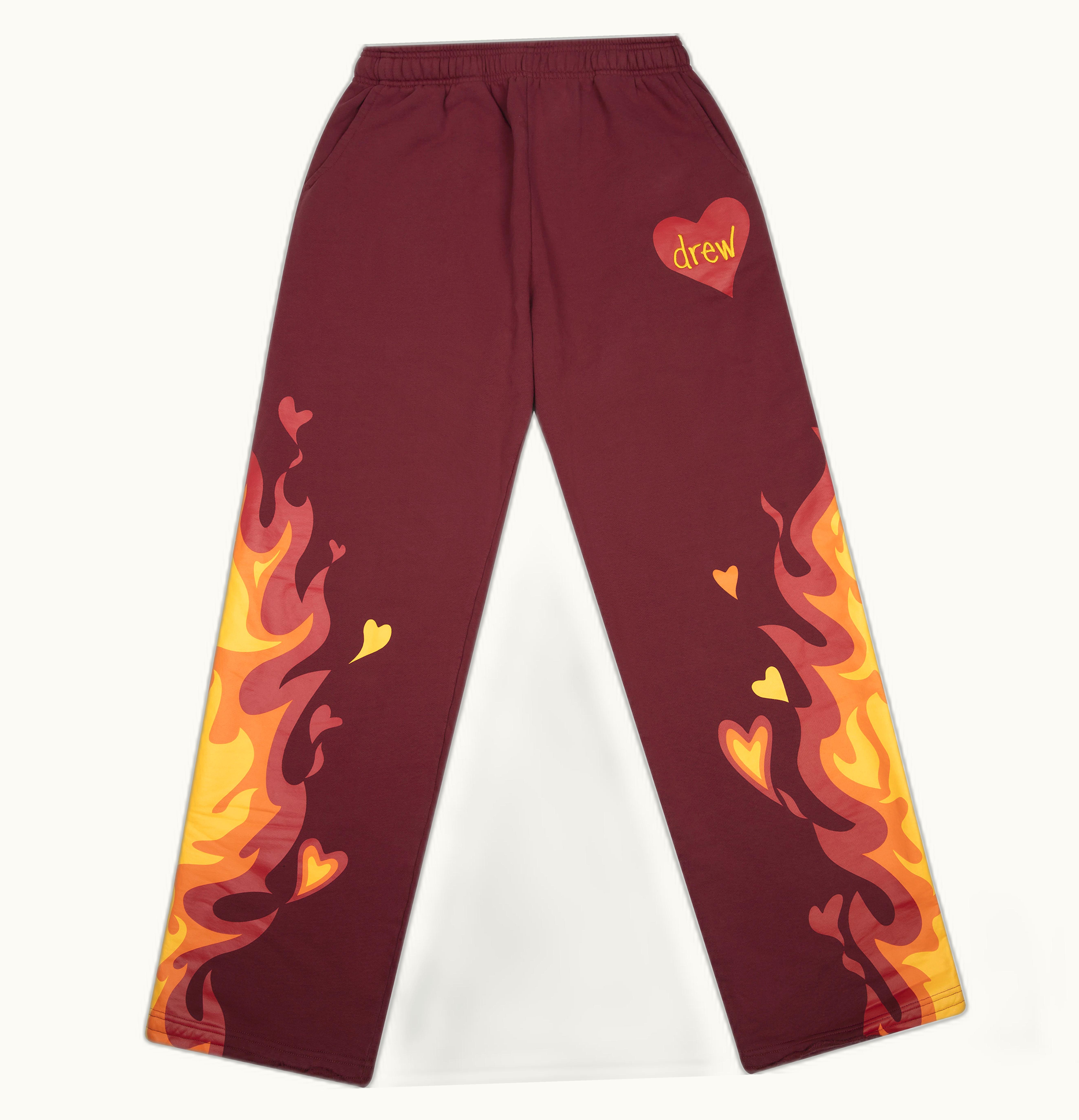drew house drew house fire sweatpant burgundy