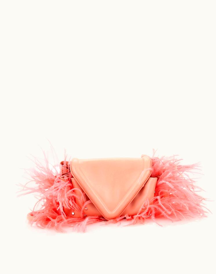 Bottega Veneta Bottega Veneta Beak Crossbody Bag Studded Leather With Feathers Small