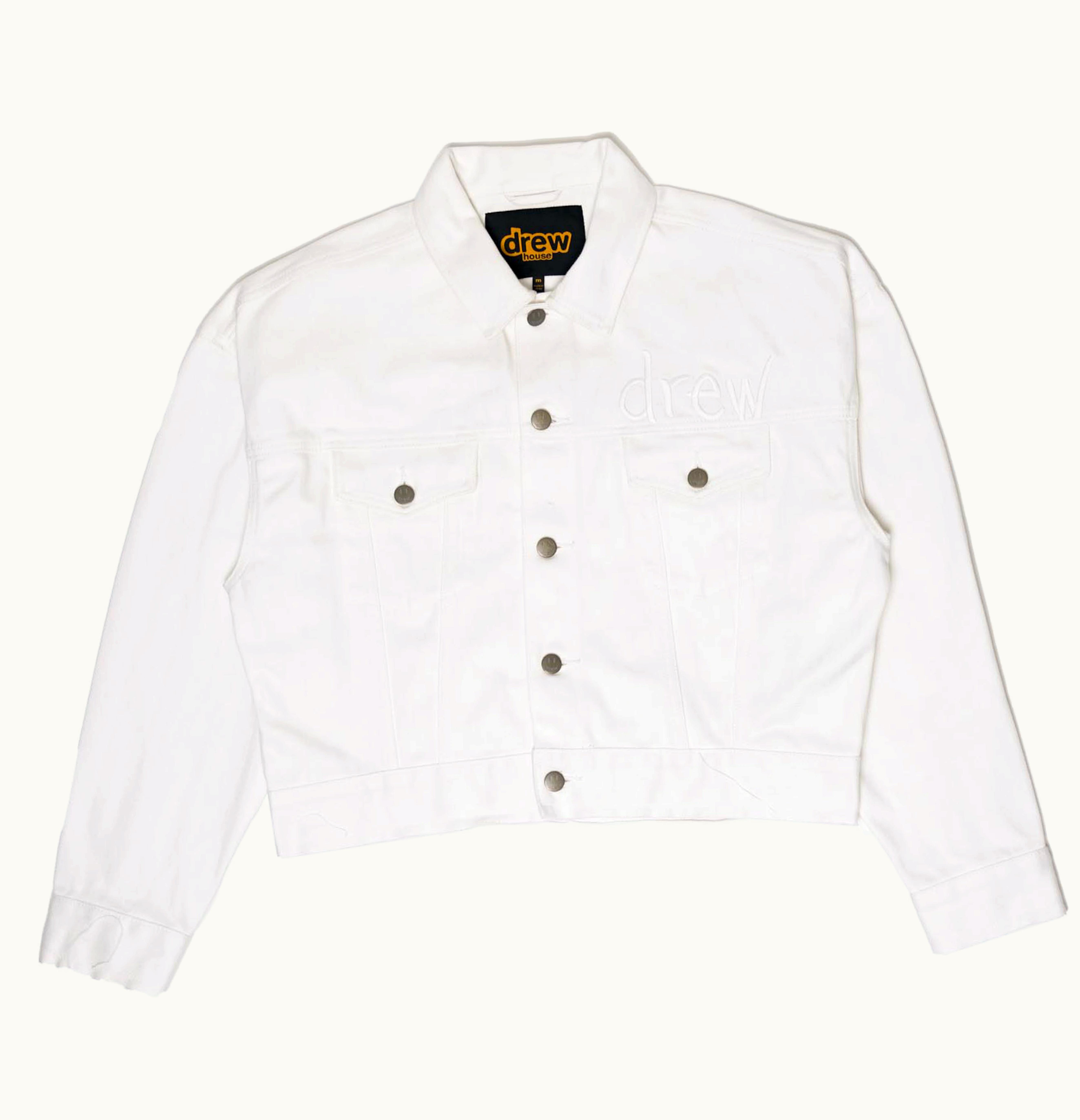 drew house drew house cropped selvedge trucker jacket white