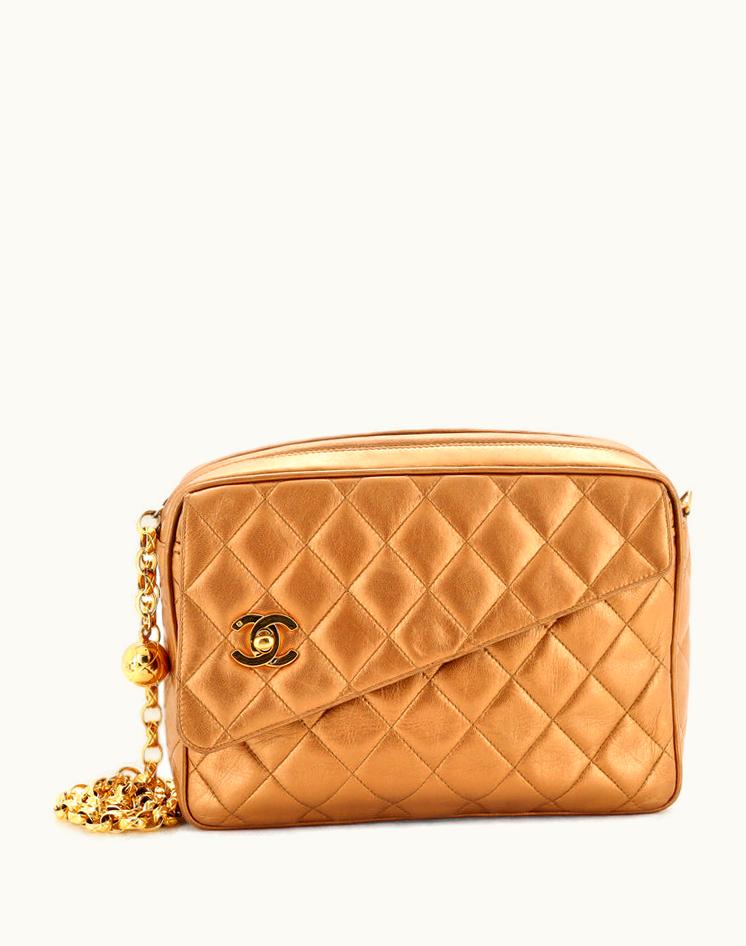 Chanel Chanel Vintage Front Pocket Camera Bag Quilted Metallic Lambskin Small