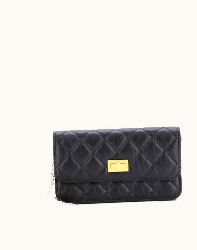 Chanel Chanel Reissue 2.55 Wallet On Chain Quilted Aged Calfskin Small